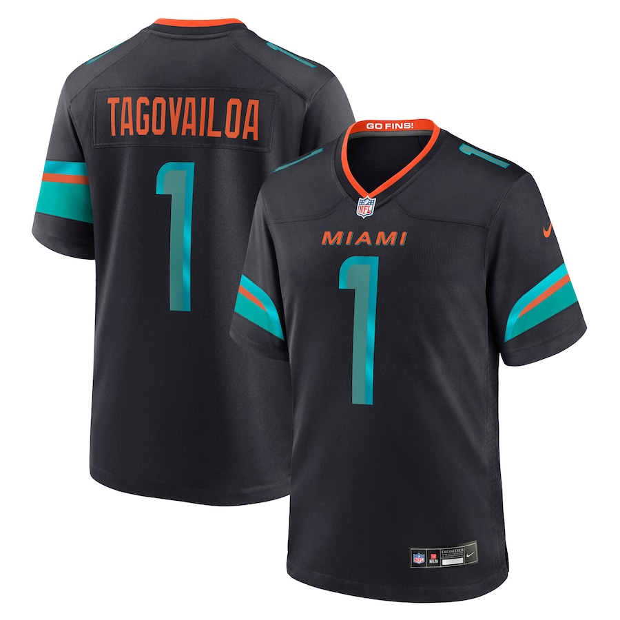 Men Miami Dolphins #1 Tua Tagovailoa Nike 2025 Blue Limited Nike NFL Jersey 002->women nfl jersey->Women Jersey